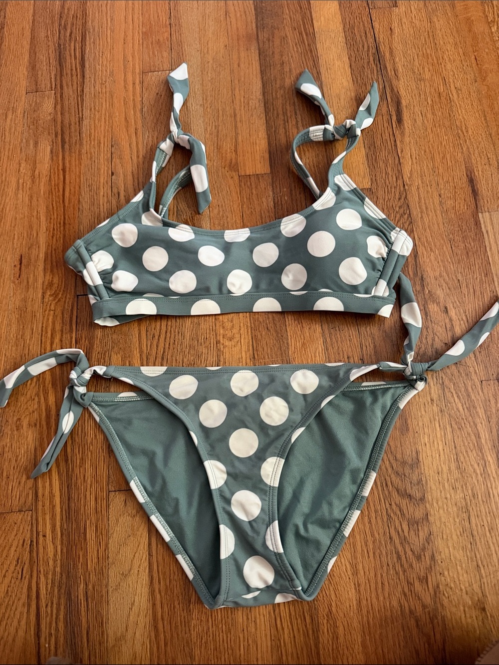 Target Green Polka Dot Tie-Side Bikini Two-Piece